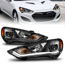 Load image into Gallery viewer, ANZO 2013-2015 Hyundai Genesis Projector Headlights w/ Plank Style Design Black (HID Compatible)