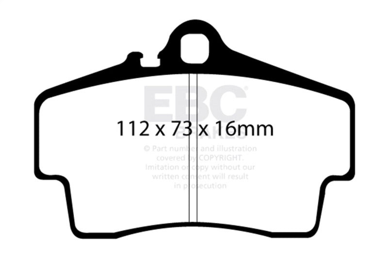 EBC 98-05 Porsche 911 (996) (Cast Iron Rotor only) 3.4 Carrera 2 Yellowstuff Rear Brake Pads