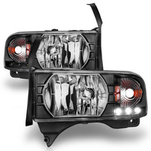 Load image into Gallery viewer, ANZO 1994-2001 Dodge Ram Crystal Headlights Black w/ LED